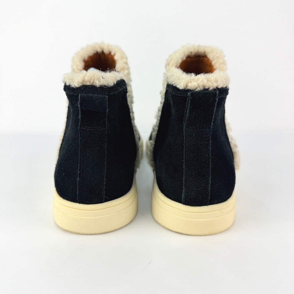 Lucky Brand 10M Laycia Black Suede Shearling Lined Womens Winter Ankle Boots - Picture 4 of 11